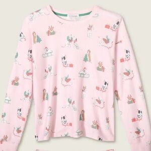 PJ Salvage Pink Holiday Print Long Sleeve Shirt
